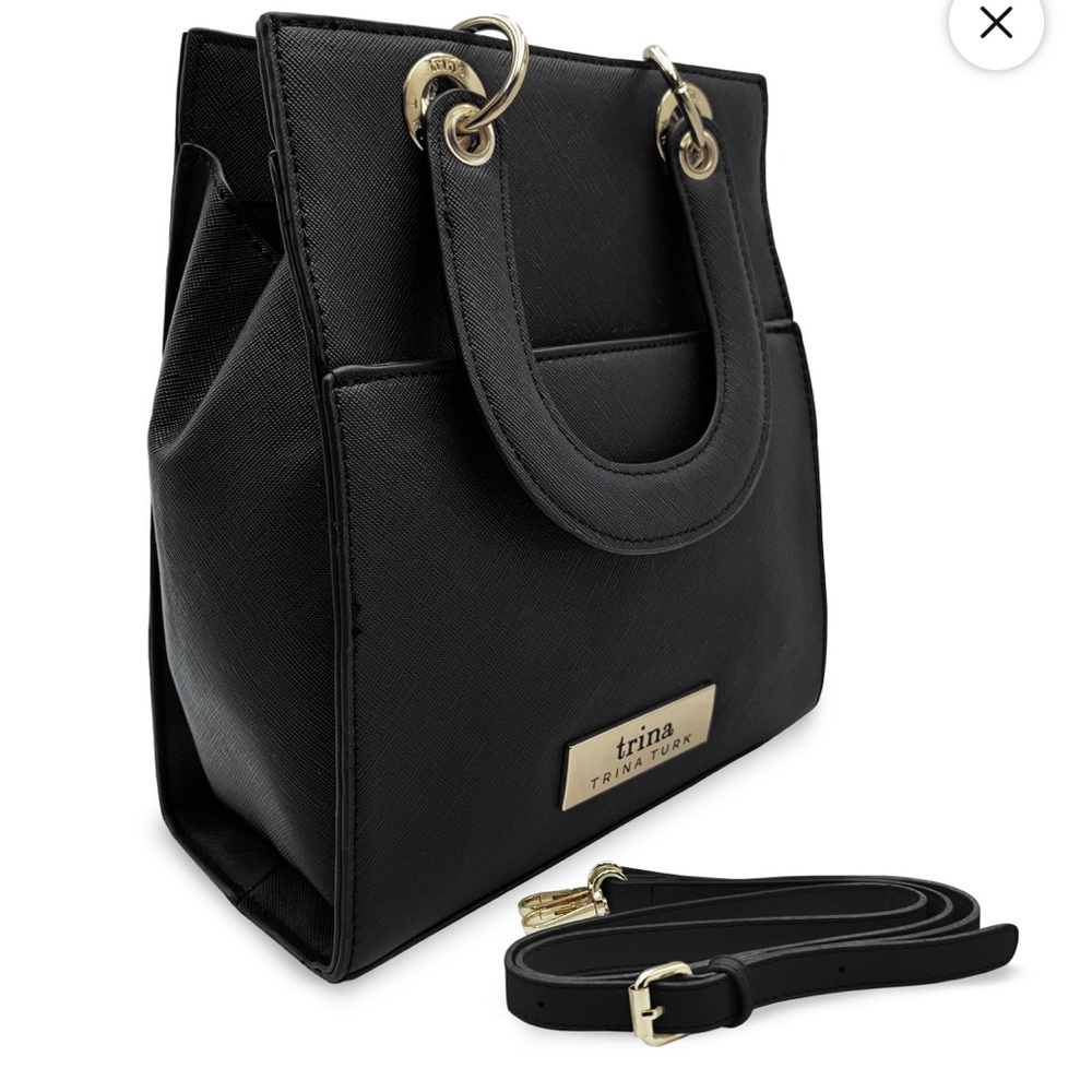 Trina Turk Double Handle Crossbody Black w/ Front Slip Pocket TTT-2011 NWT!